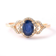 Bague or jaune14 K - Saphir