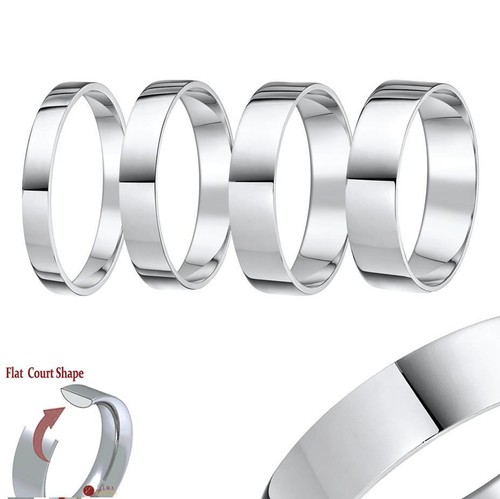 9ct bague blanc plat court - or,