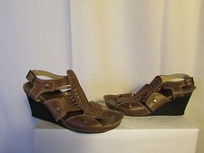 sandales compensées PALLADIUM cuir marron 39