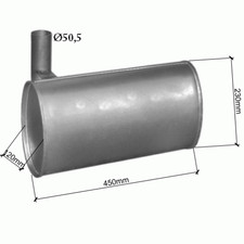 MERCEDES UNIMOG Trac 65/Trac 70/Trac 700/Trac 800 65-75cV 1973-1991 Silencieux