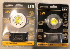 Phare LED encastré 3 watts mini spot point lumière ronde 220v lumière chaude