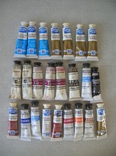 Lot de 24 anciens tubes de peinture Pébéo Le Franc Gouache tableau toile  n°1