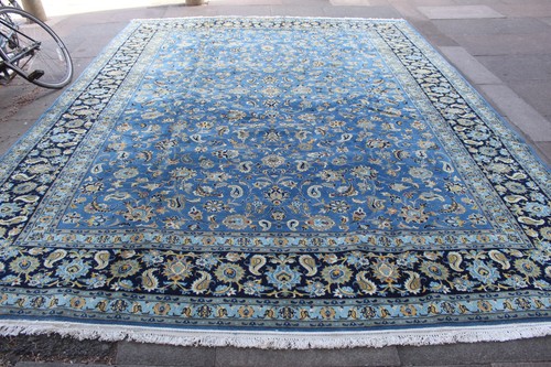 Tapis oriental laine bleu - tapis, en