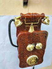 Téléphone nautique maritime en bois, téléphone fonctionnel, téléphone mural, ...