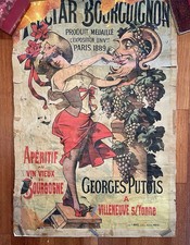 affiche ancienne,affiche Rare, Vin,Bourgogne,appel,Paris, Mauvais État.