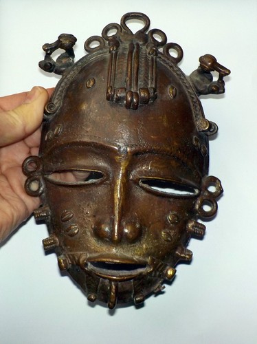 Masque bronze baoulé - masque,