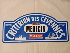 Plaque Rallye Tôle - 1995 - Criterium des Cévennes - Médecin