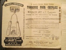 AFFICHE TONDEUSE POUR CHEVAUX  RARE