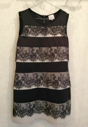 Robe droite noire dentelle t36 - noire,