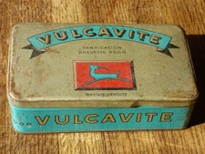 ancienne grosse boîte de rustine VULCAVITE pleine vintage collection garage vélo