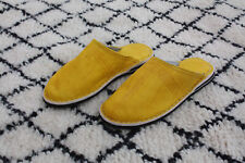 SUPERBE BABOUCHES Cuir JAUNE - Fabrication Marocaine 100% Artisanale