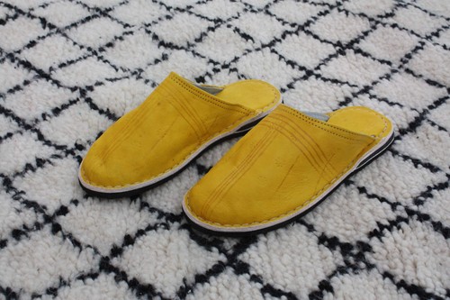 Superbe babouches cuir jaune - superbe,