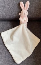 2333?Doudou lapin Rabbit Rose blanc mouchoir JACADI Paris Doux ?