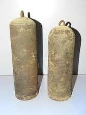 -PAIRE de POIDS fonte HORLOGE PENDULE COMTOISE MENSUELLE XVIIIe COMTOIS CLOCK  D