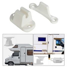 2x Caravane Ou Camping-Car Plastique Blanc Principal Porte Prise Attache Support