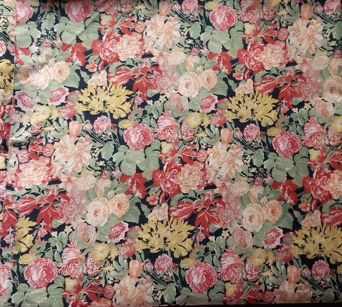 Ancien tissu coupon fleuri - ancien,