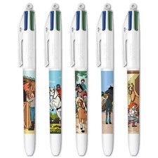 LOT DE 5 STYLOS BIC 4 COULEURS