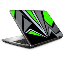 Laptop Skin Wrap Universal for 13 inch - Tripy Triangle Pattern Green Grey