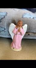 Ancien Santon De Crèche provencal L’ange Rose Estampillé Chave