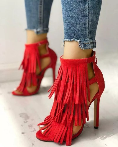 Sandales stiletto rouge - sandales,