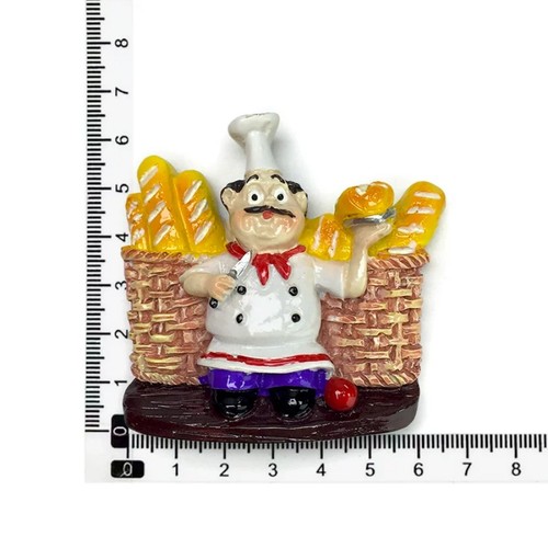 Cartoon chef baguette bread - cartoon, 3d