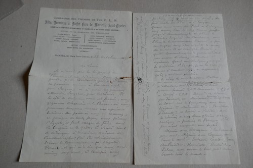 Lettre 1919 chemin fer - 1919, de