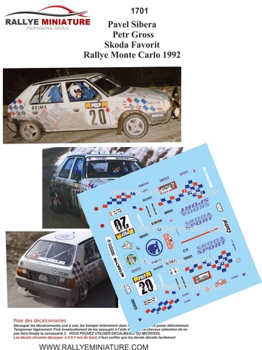 Decals ref 1701 skoda - 1/43,