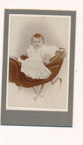 Photo cdv bébé poussette - bébé,