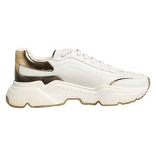 DOLCE & GABBANA Chaussures Blanc Or Daymaster Basses Sneakers EU44 / US11 670usd