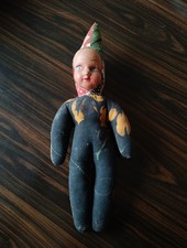 Ancien Poupon En Tissus Et