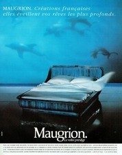 publicité Advertising 1221 1990   Maugrion le rotin prestige lit chambre Kobe