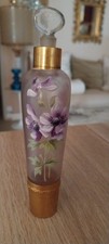Ancien Flacon Parfum Decor Émaillé Fleurs
