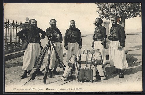 Cpa infanterie zouaves en - infanterie,,
