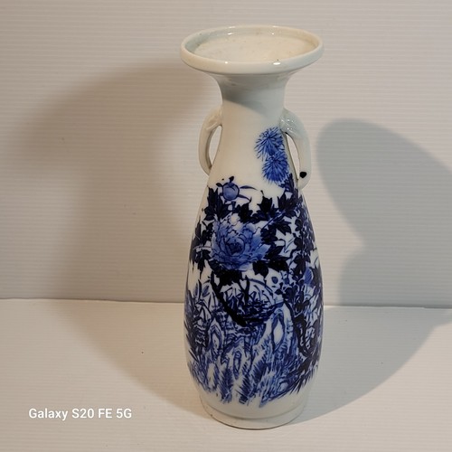 Vase chine bleu blanc - vase,