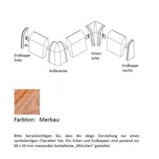 Embouts et Angles pour Plinthes MDF PVC 60 x 20 mm Merbau par PROVISTON