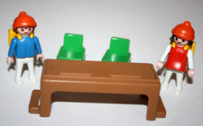 PLAYMOBIL VINTAGE 3522 BANC CHAISES VERTES ENFANTS CARTABLES SALLE CLASSE ECOLE