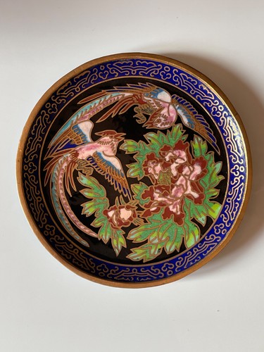 Assiette émail cloisonné - assiette,