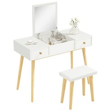 HOMCOM Coiffeuse avec miroir