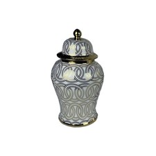 Potiche DKD Home Decor Porcelaine Doré Blanc Oriental [22 x 22 x 42 cm]