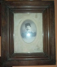 ancien gros cadre bois  - Photo militaire