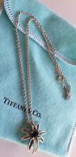 Tiffany & Co. Fireworks Onyx & 925 sterling silver pendant necklace 15"