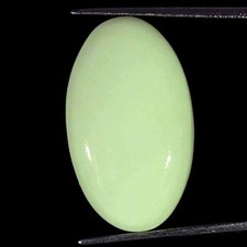 17.30Cts Naturel Citron Chrysoprase Ovale Cabochon Perdre Pierre Précieuse