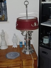 ancienne Lampe Bouillotte métal Argenté à 3 feux 