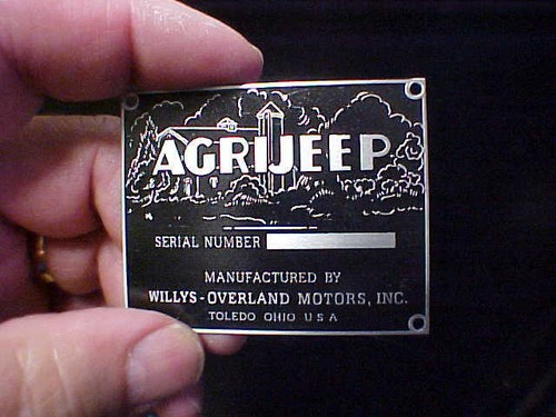 Plaque données willys jeep - données,