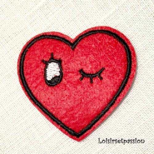 écusson patch coeur rouge - coeur,