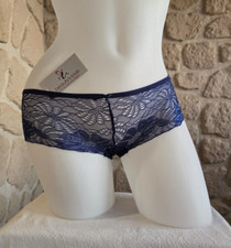 Shorty en dentelle bleu taille