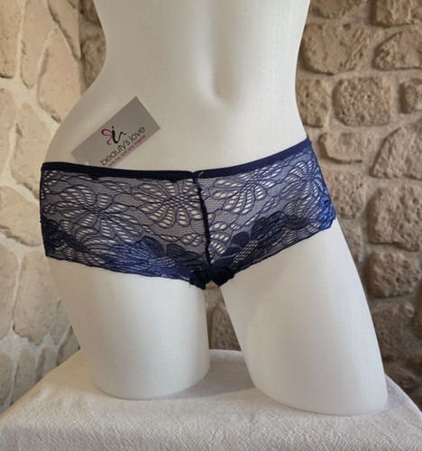 Shorty dentelle bleu taille - en,