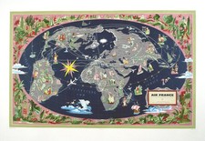 Affiche carte planisphère air - affiche,