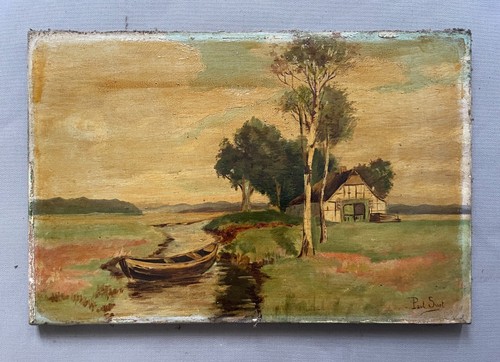 Paysage marais huile sur - paysage,