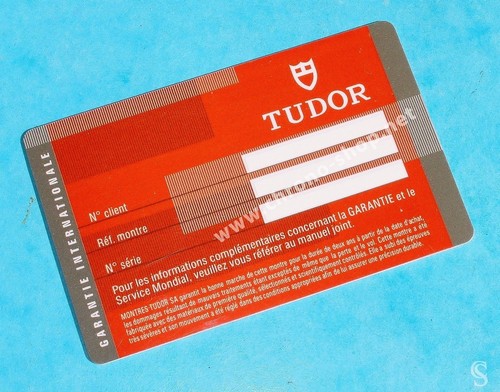 Tudor carte garantie - carte,